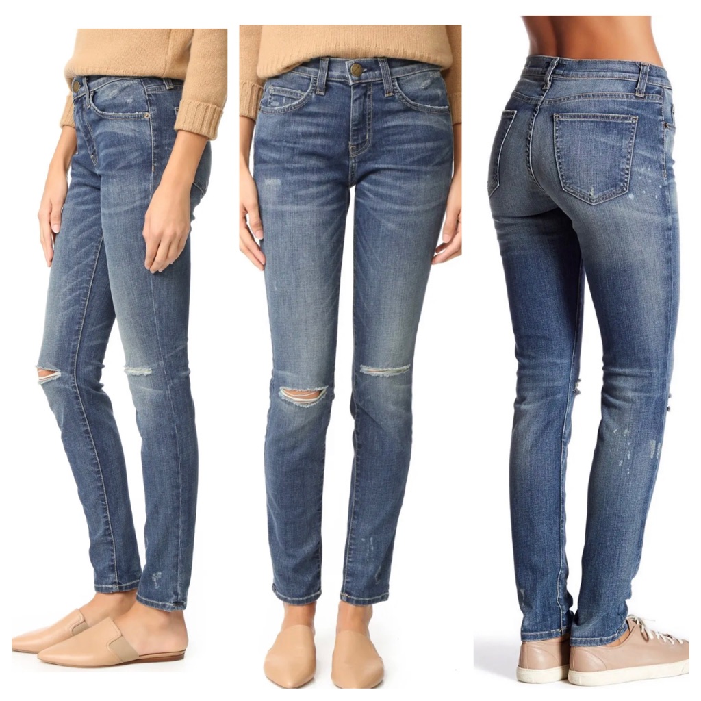 CurrentElliott The High Waist Ankle Skinny Destroyed Jean